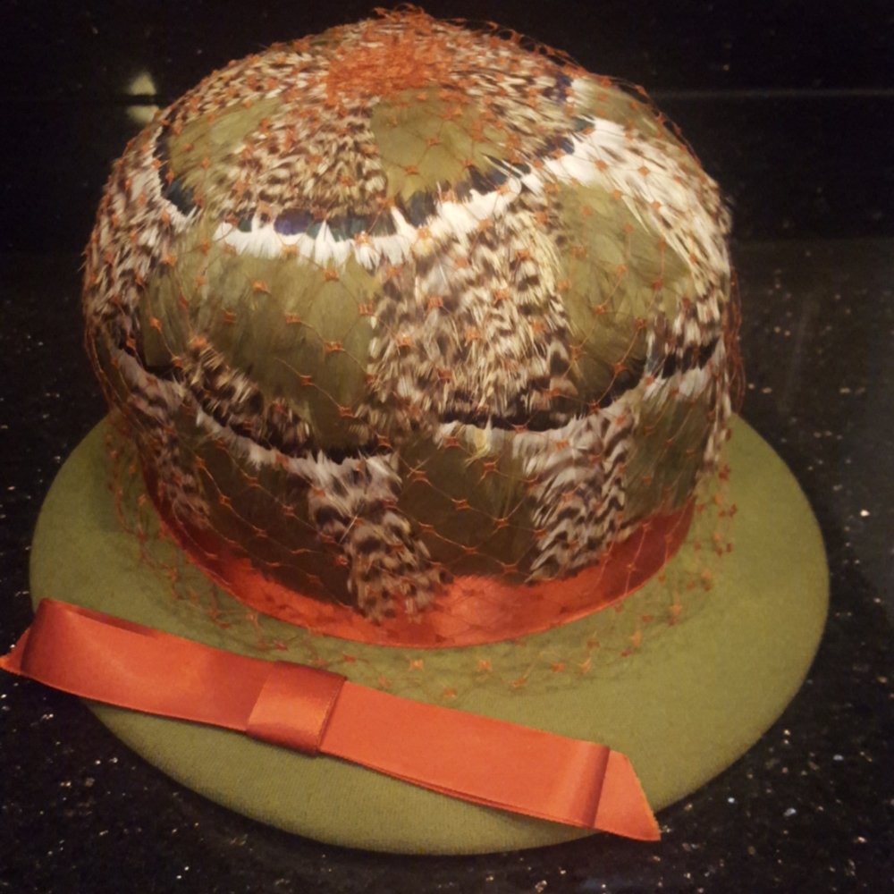 Vintage Henry Pollak wool hat with feathers